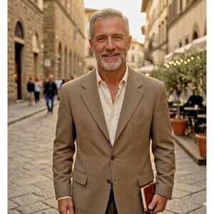 Claiborne Vintage Suit Jacket 3 Button Size 46R Brown elegant Businnes